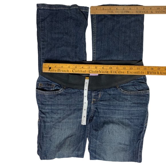 Old Navy Maternity Low Rise Boot Cut Knit Panel Womens Jeans Tag 30 Blue W30xL31 - Picture 11 of 12